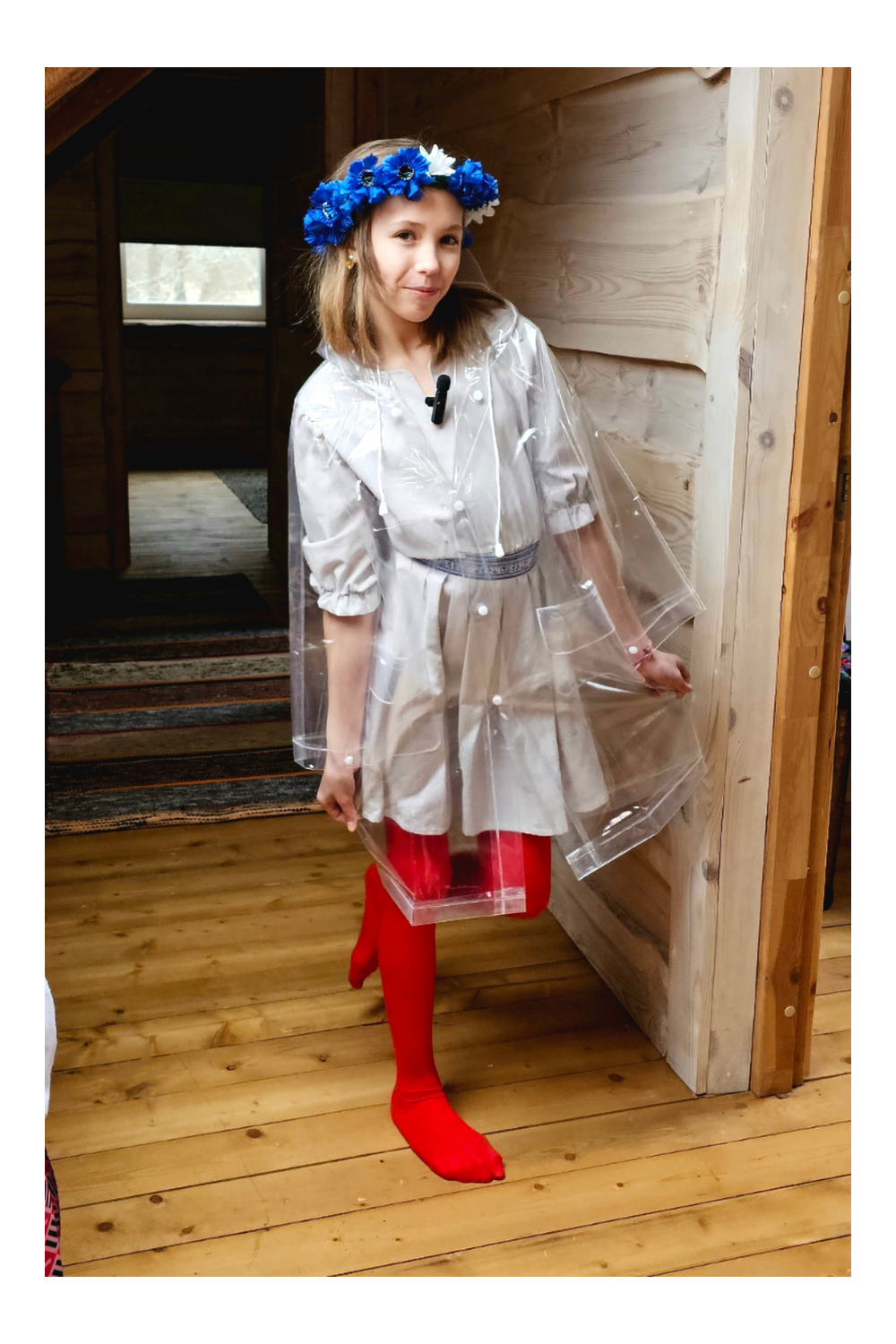 Läbipaistev korduvkasutatav vihmamantel lastele