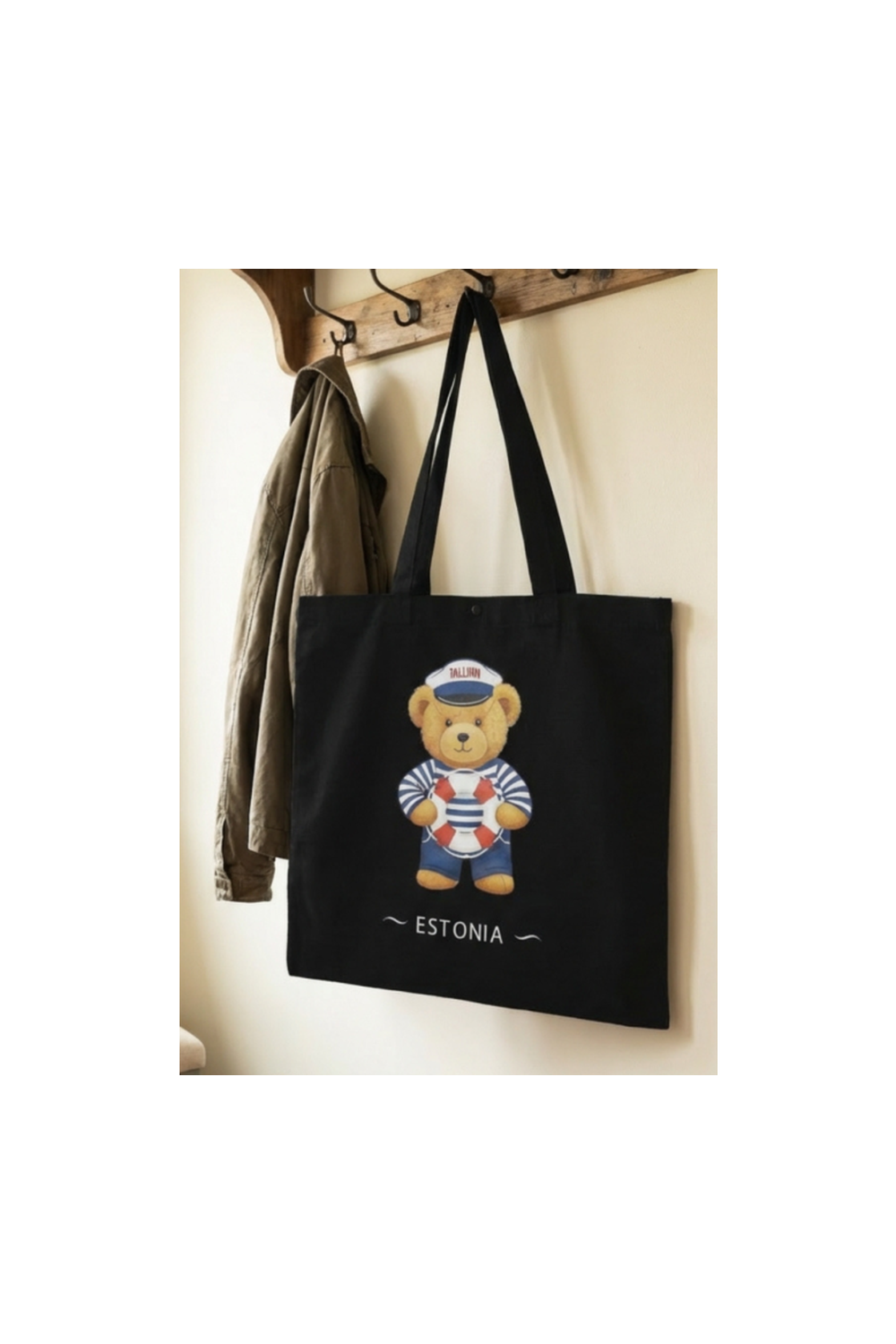 KAPTEN KARU musta värvi riidest kandekott